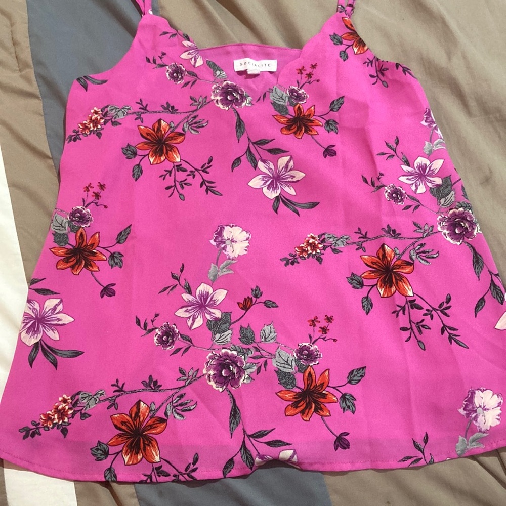 Pink Socialite floral tank top